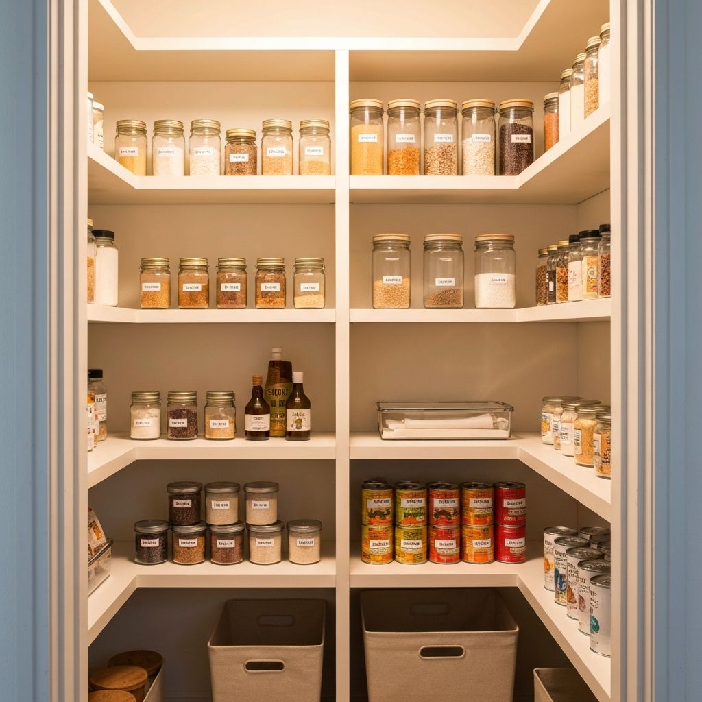 Gut organisierter Vorratsschrank